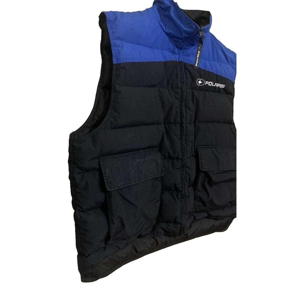 VTG PURE Polaris Puffy Vest Black Blue Duck Down Feathers Mens Size XL RARE - Picture 3 of 16